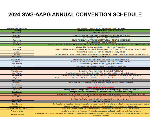2024 SWS Convention Speaker Schedule